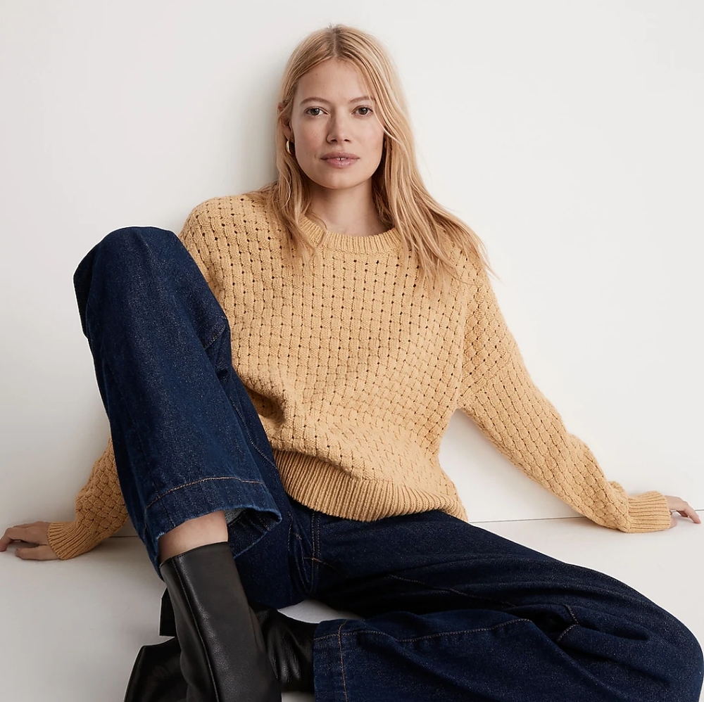Madewell Basket Weave Stitch Sweater